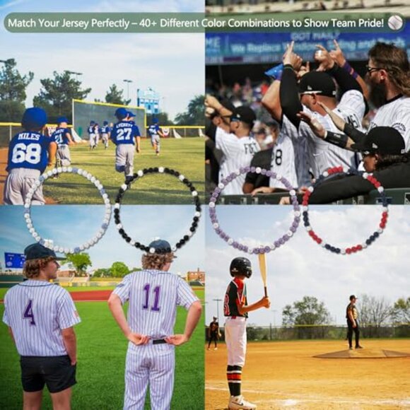 Baseball Rhinestone Beaded Chain Necklace Adjustable Bling Ice Collection Gift - Picture 5 of 8